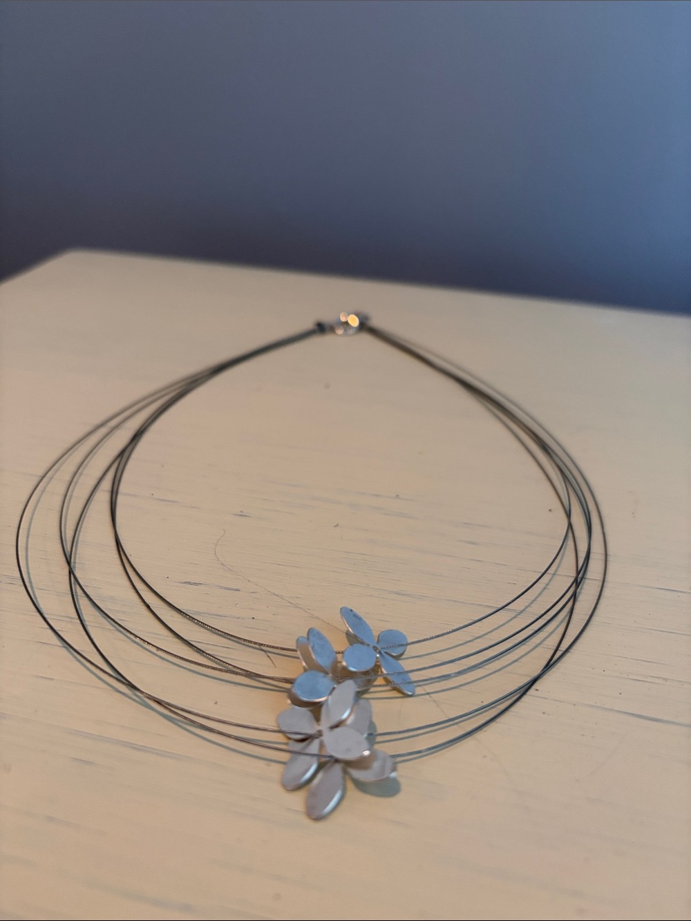 Ravit Levi Multi-Strand Floating Daisy Choker Necklace